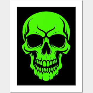 Neon Green Skull Posters and Art